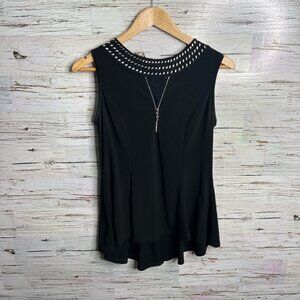 Joseph ribkoff black blouse top peplum  size 4